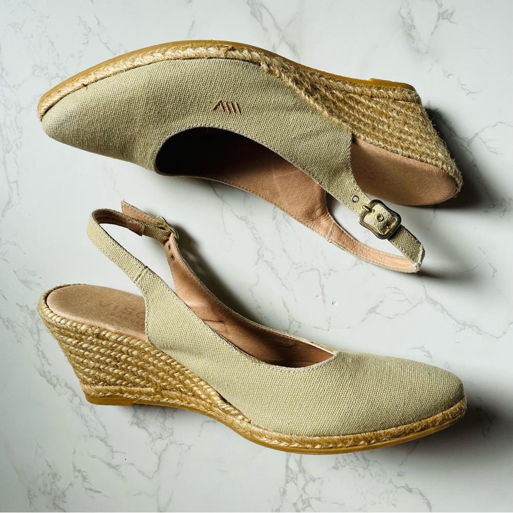 Viscata Palomera Canvas Natural Jute Slingback Espadrille Wedges | Size 40 - Picture 3 of 8
